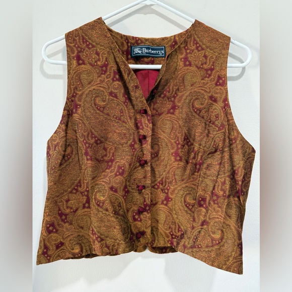 Vintage Burberry Paisley Vest. Size medium - Picture 4 of 7